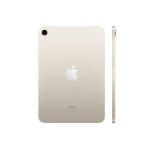 Back and thin side view of a gold iPad displaying the Apple logo on the back.