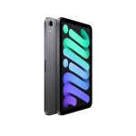 Gray smartphone shown from back and side with colorful wallpaper on screen and a single rear camera.
