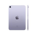 Rear view of a lavender iPad showing the Apple logo and a single camera in the top-left corner.
