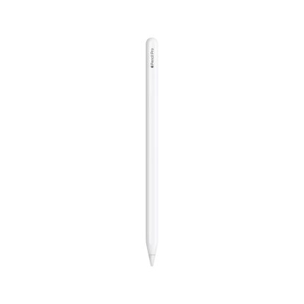 Vertical shot of a white Pencil Pro stylus with rounded tip against a plain white background, showing the side label 'Pencil Pro'.
