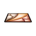 Tablet on a white background displaying a glossy peach-copper abstract design on the screen