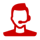 Red user profile icon showing a head-and-shoulders silhouette, likely an avatar placeholder.