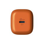 Orange GaN USB-C wall charger with a single port, square rounded edges, labeled 'GaN C1'