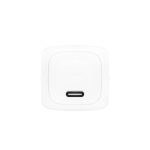 White Belkin 20W USB-C wall charger with a USB-C port on the front edge