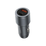 Car USB charger plug for a 12V socket with USB-A and micro-USB ports (in-dash style device).