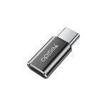 Metallic USB-C adapter with male USB-C plug and female USB-C port, branded Visido.
