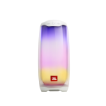 Portable JBL Bluetooth speaker with a purple-to-yellow gradient body and white top controls, shown from a side view against a white background, logo visible at the base.